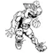 Basketball Bulldog Mascot Decal / Sticker 3