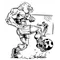 Soccer Bulldog Mascot Decal / Sticker 4
