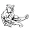 Weightlifting Bulldog Mascot Decal / Sticker 4