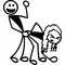 Girl Bent Over Stick Figure Decal / Sticker