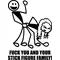 Girl Bent Over Stick Figure Decal / Sticker 02