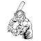 Baseball Buffalo Mascot Decal / Sticker ba7