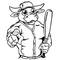 Baseball Bull Mascot Decal / Sticker 10
