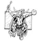 Basketball Bull Mascot Decal / Sticker 2
