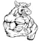 Football Bull Mascot Decal / Sticker 04