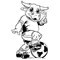 Soccer Bull Mascot Decal / Sticker 4