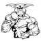 Shot Put Bull Mascot Decal / Sticker 2