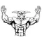 Weightlifting Bull Mascot Decal / Sticker 1