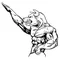 Weightlifting Bull Mascot Decal / Sticker 2