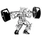 Weightlifting Bull Mascot Decal / Sticker 6