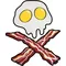 Bacon and Eggs Skull and Cross Bones Decal / Sticker