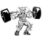 Weightlifting Elephants Mascot Decal / Sticker 7