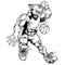 Basketball Frontiersman Mascot Decal / Sticker 3