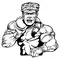 Track and Field Frontiersman Mascot Decal / Sticker 2