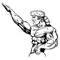 Weightlifting Frontiersman Mascot Decal / Sticker 2