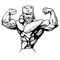 Weightlifting Frontiersman Mascot Decal / Sticker 3