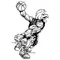 Basketball Gamecocks Mascot Decal / Sticker 3