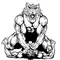 Wrestling Leopards Mascot Decal / Sticker 1