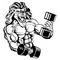 Weightlifting Lions Mascot Decal / Sticker 2