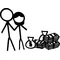 Rich Couple with no Kids Stick Figure Decal / Sticker 02