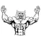 Weightlifting Wildcats Mascot Decal / Sticker 1