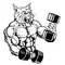 Weightlifting Wildcats Mascot Decal / Sticker 2