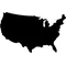 USA Map Decal / Sticker 01