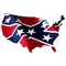 Confederate Flag USA Map Decal / Sticker 07