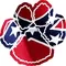 Confederate Flag Dog Paw Decal / Sticker 02