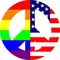 Peace Rainbow and American Flag Decal / Sticker 06