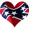 Confederate Flag Heart Decal / Sticker 03