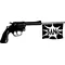 Gun with Bang Flag Decal / Sticker