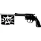 Gun with Bang Flag Decal / Sticker 02