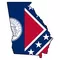 Georgia Outline State Flag Decal / Sticker 03