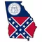 Georgia Outline State Flag Decal / Sticker 05