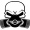 Mini Cooper Piston Gas Mask Skull Decal / Sticker 05