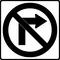 No Right Turn Decal / Sticker 01