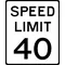 40 MPH Speed Limit Sign Decal / Sticker a