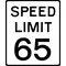 65 MPH Speed Limit Sign Decal / Sticker a