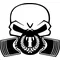 Triumph Piston Gas Mask Skull Decal / Sticker 28