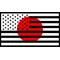 American Japanese Flag Decal / Sticker 01