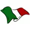 z Italian Flag Waving Decal / Sticker 04