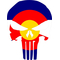 Colorado Flag Punisher Decal / Sticker 62