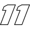 11 Race Number Decal / Sticker c