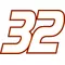 32 Race Number Decal / Sticker 3 color