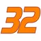32 Race Number Decal / Sticker 3 color B