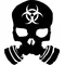 Biohazard Gas Mask Skull Decal / Sticker 03