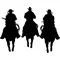 Three Cowboys Decal / Sticker 03dc