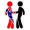 z Confederate Flag and Black Man Shaking Hands Decal / Sticker 08