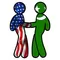 American Flag and Muslim Flag Shaking Hands Decal / Sticker 10